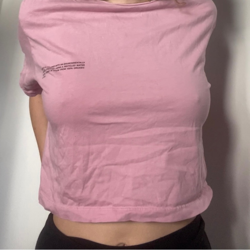 Pangaia Rose Pink Crop Shirt